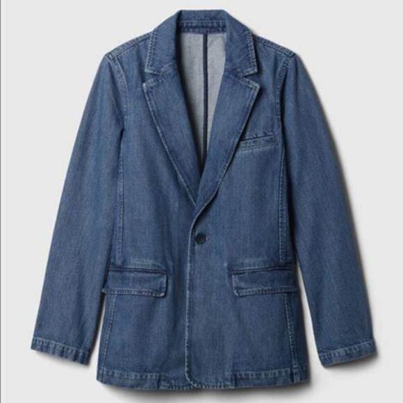 GAP Denim Blazer Blue XS NWT - Picture 9 of 11